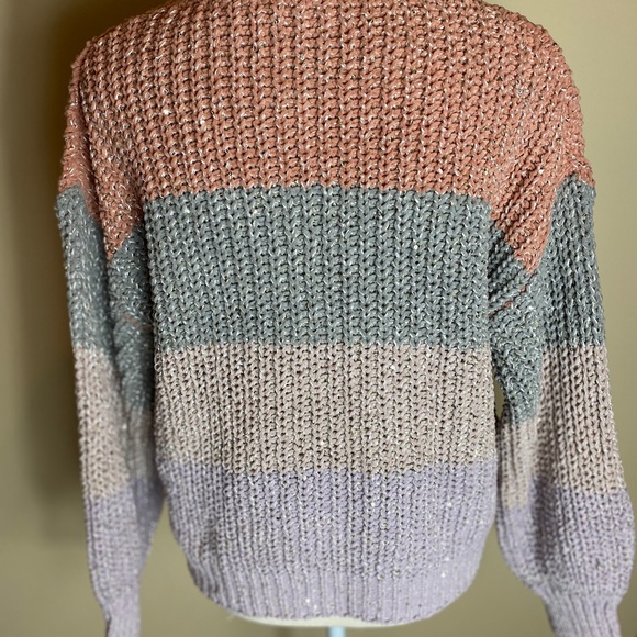 STORIA l/s sequin sweater multi print. Size: S - Picture 10 of 13